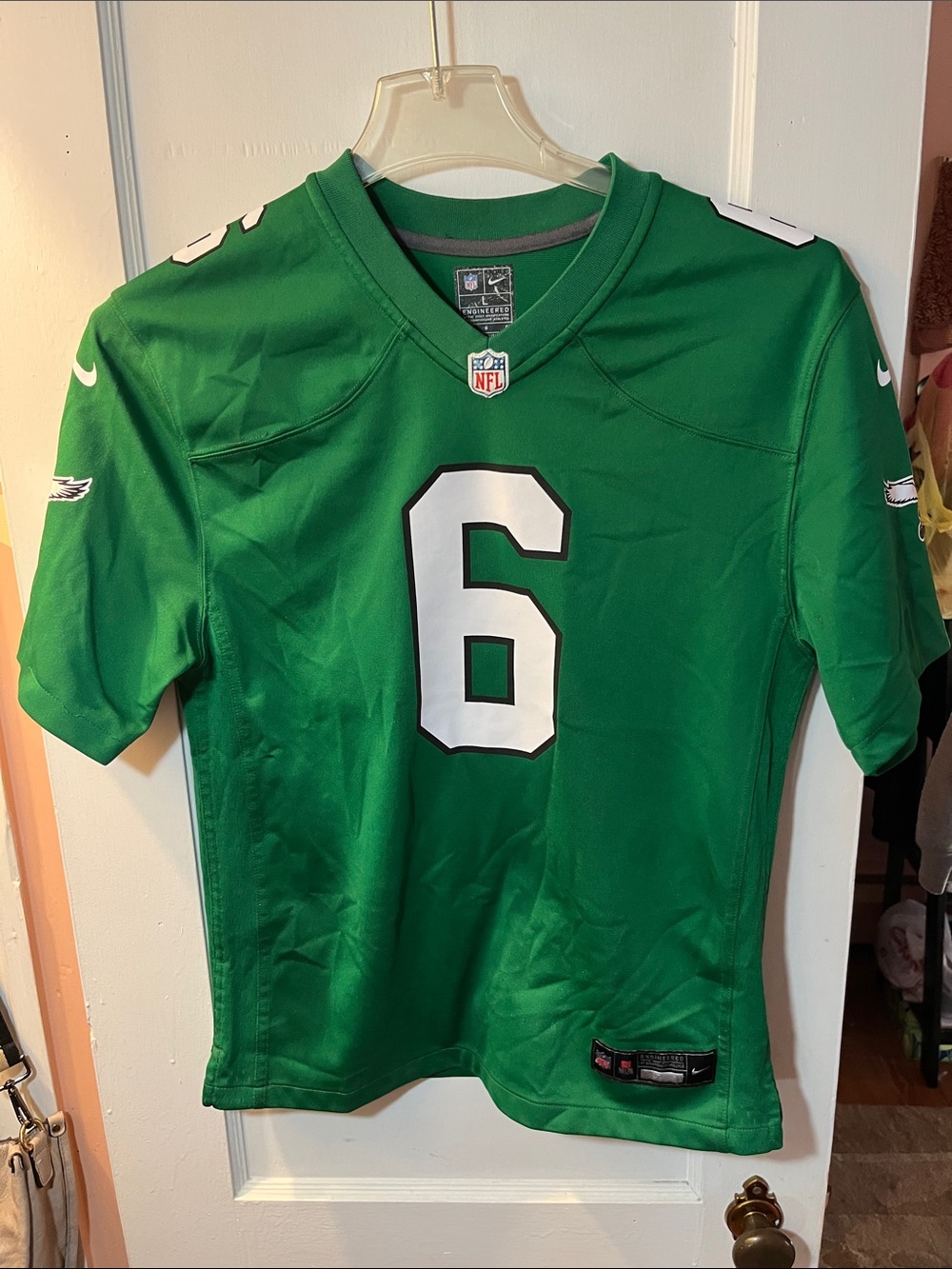 SMITH EAGLES Nike Kids Green Football Jersey with White #6